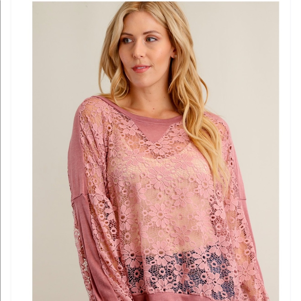 Mauve Lace Top